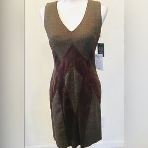 Vince Camuto Herringbone Brown Dress